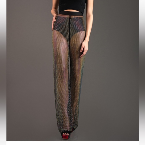 Mesh Rhinestone Pants - Picture 3 of 11